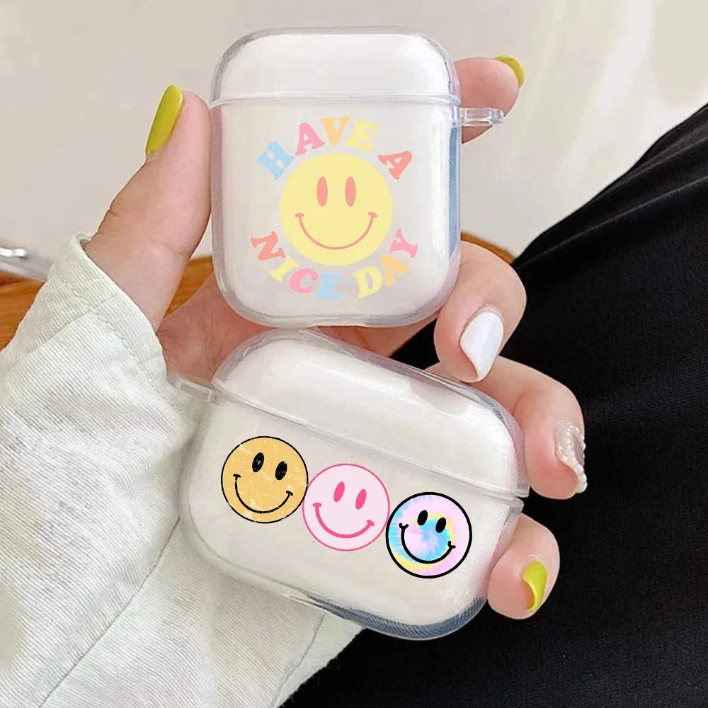 

Yellow Smiley Cute Cartoon Smile Earphone Accessories Cover for AirPods 1 2 Gen Soft Cartoon Protector Case for 3 Pro Coque