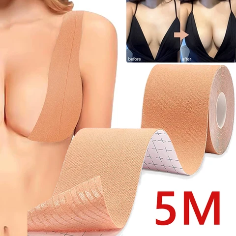 5M Boob Tape Bras For Women Adhesive Invisible Bra Nipple Pasties Covers Breast Lift Tape Push Up Bralette Strapless Pad Sticky