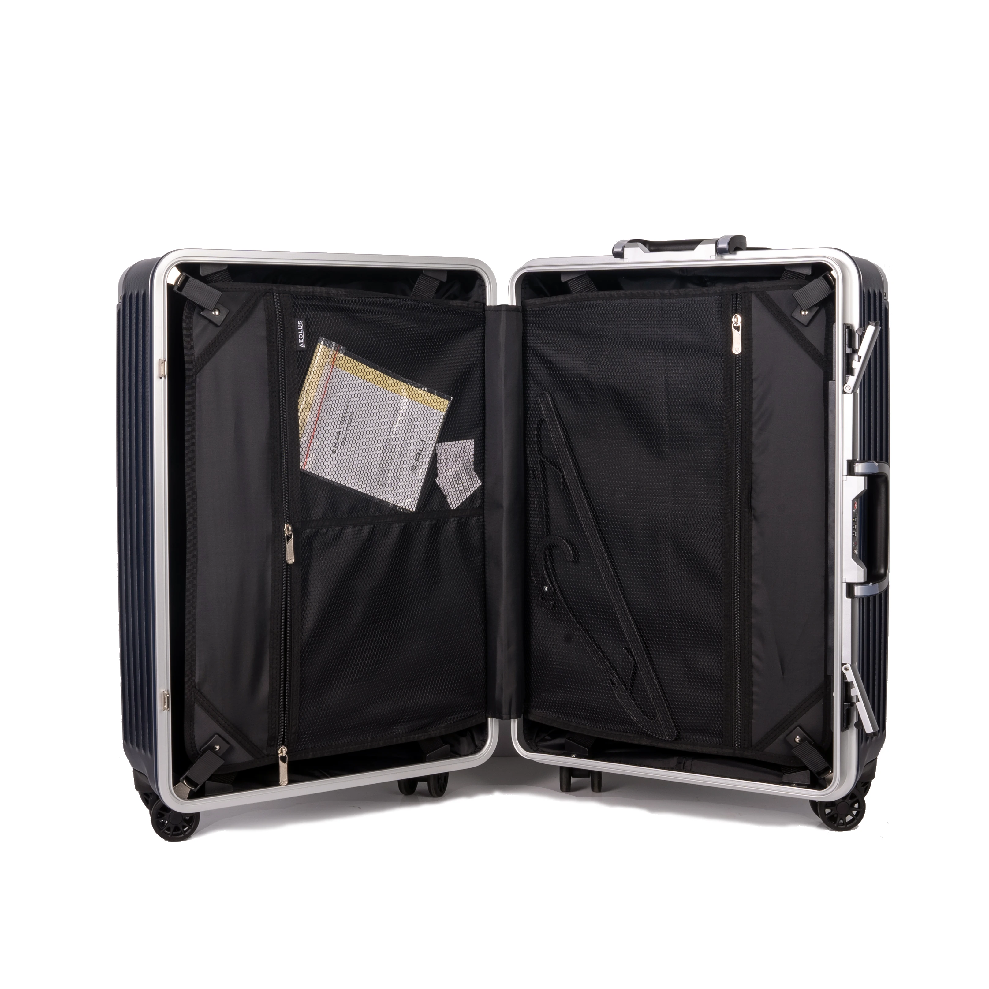 Durable aluminum suitcase TSA lock suitcase universal wheel