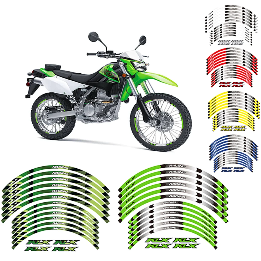 

For KAWASAKI KLX 400R 2003 2004 2005 400 2000-2016 21" 18" RIM STRIPES WHEEL STICKERS