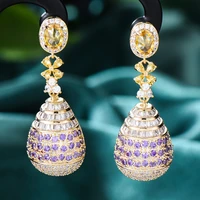 kellybola luxury gorgeous orange drop dangle earrings for women wedding party bridal earrings new fashion jewelry high quality