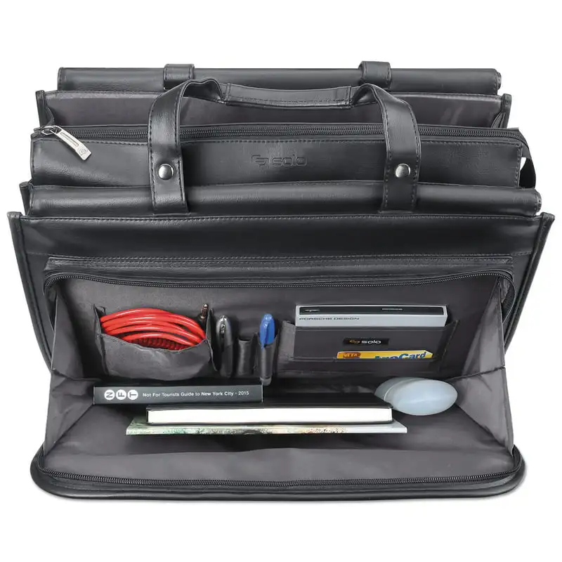 

New Premium Quality Black Vinyl United States Luggage Harrison 16.75" X 7.75" X 12" Briefcase - Lightweight & Durable