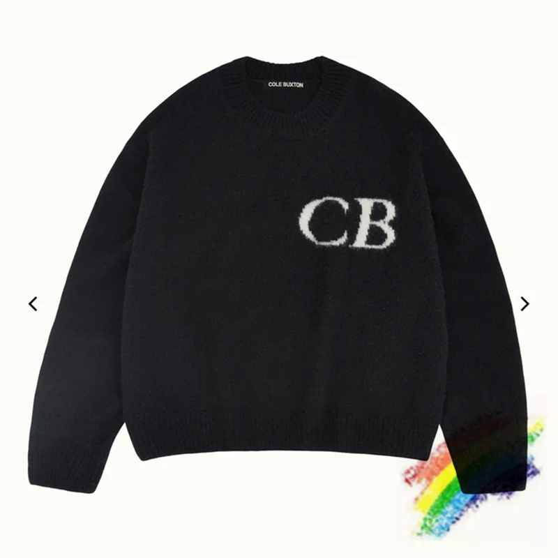 Oversized Cole Buxton Sweater Men Women 1:1 Best Quality Black Gray Sweatshirts Knit Jacquard Sweater