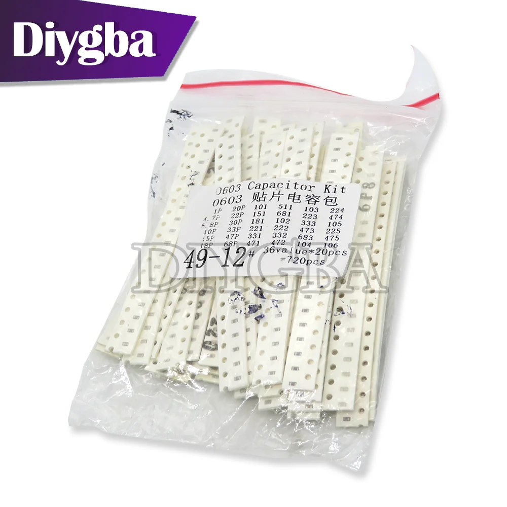 320 шт. 720 2500 набор конденсаторов SMD 0603 0805 diygba 16/1206 значений 1 пФ 36/50 4 7 ПФ нФ мкФ Ф |