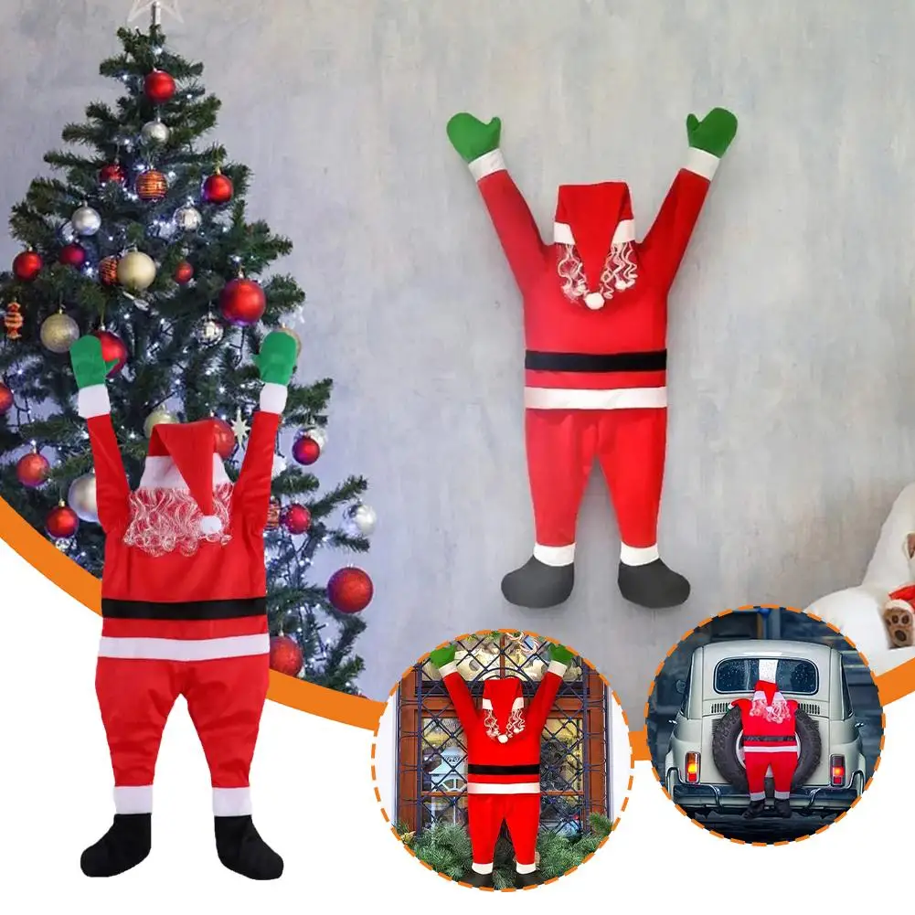 

Christmas Santa Claus Climbing Window Decoration Climbing Holiday Wall Ornament Home Xmas Decor Hanger Outdoor Door Hanging Z7R9