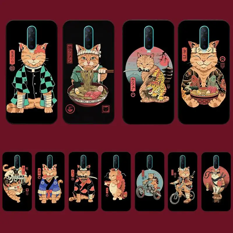 

Neko Ramen Japan Cat Anime Phone Case for Vivo Y91C Y11 17 19 17 67 81 Oppo A9 2020 Realme c3