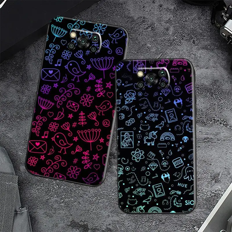 

Cartoon Little Pattern Phone Case For XiaoMi 11 Lite 11 Pro 10S Note 10 Lite Ultra 9SE CC9 Mi CC9e Kth9 Taser Smart Mirror