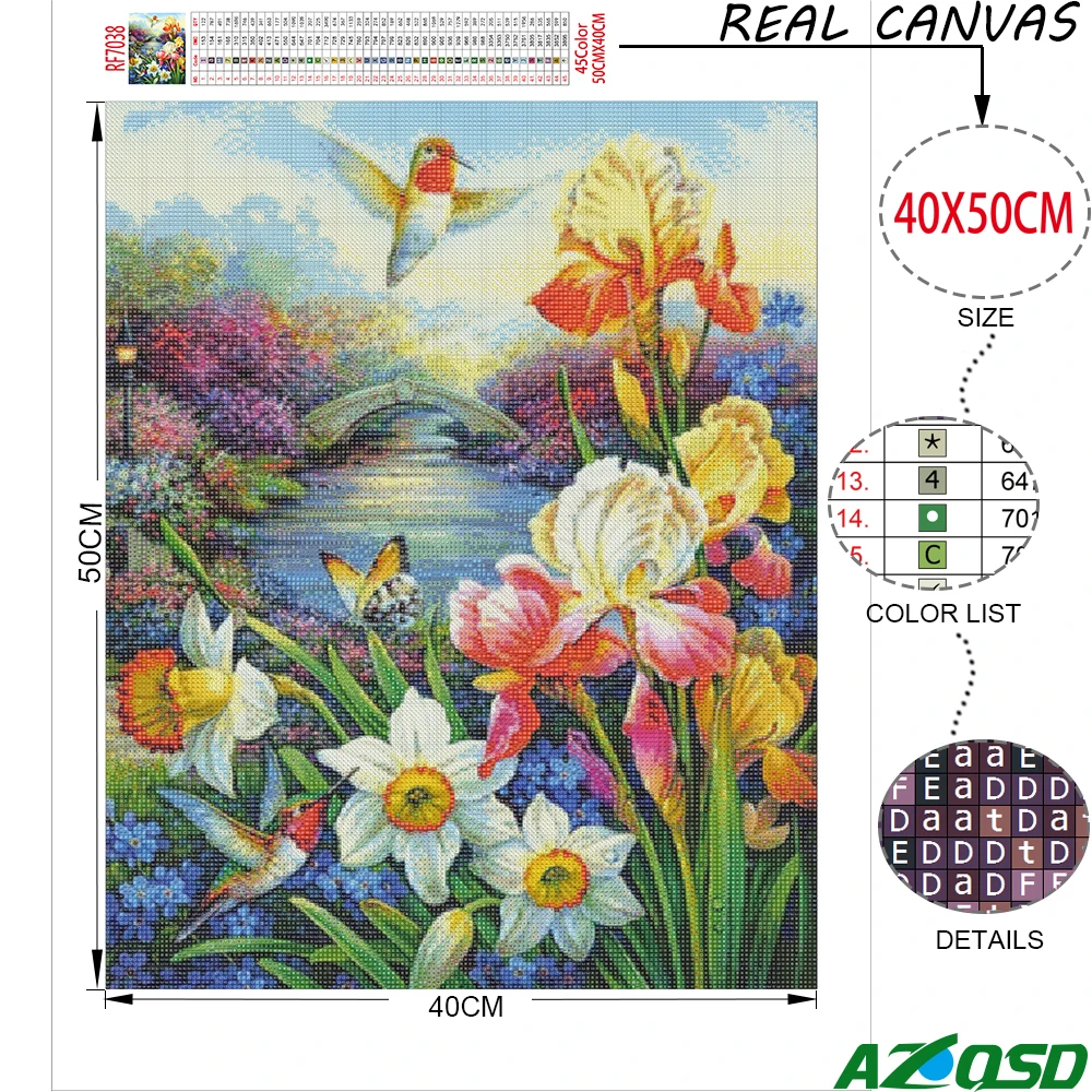 AZQSD алмазная вышивка птицы рукоделие крестиком мозаика животное картина