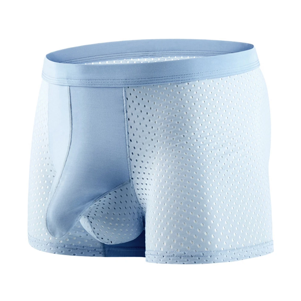 Мужские трусы-боксеры из ледяного шелка пляжные сетчатые дышащие мягкие трусы
