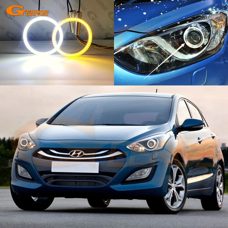 For HYUNDAI I30 GD 2011 2012 2013 2014 2015 2016 Ultra Bright A/W Switchback Day Light Turn Signal LED Angel Eyes Kit Halo Rings For HYUNDAI I30 GD 2011 2012 2013 2014 2015 2016 Ultra Bright A/W Switchback Day Light Turn Signal LED Angel Eyes Kit Halo Rings