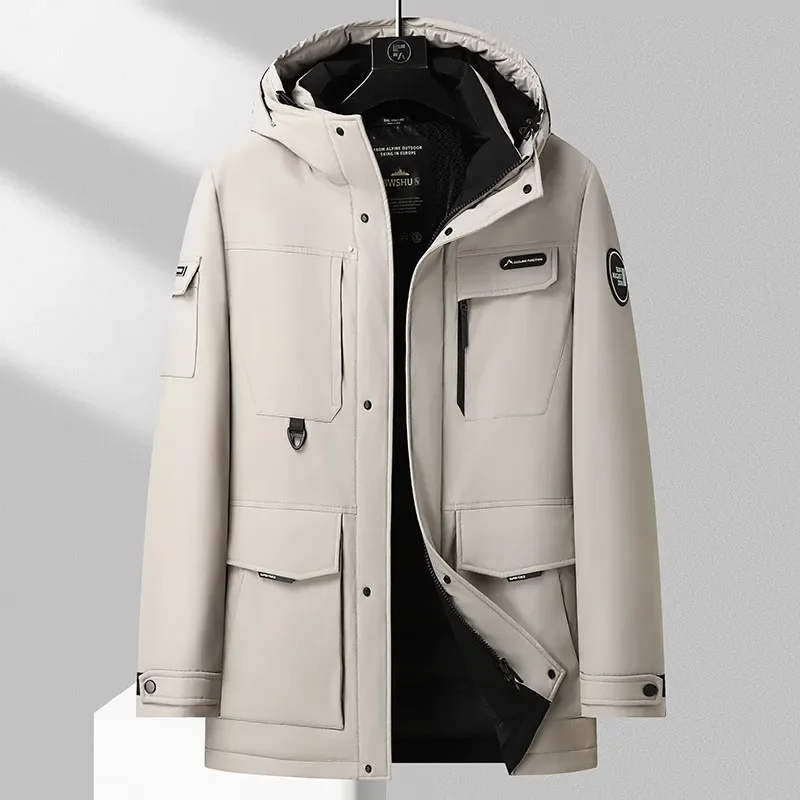 New Arrival Fashion Suepr Large Winter Male Youth Medium Long Hooded Workwear Down Jacket Plus Size 3XL 4XL 5XL 6XL 7XL 8XL9XL