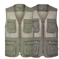 spring summer vest men casual mesh waistcoat loose multi pockets mens photography vest plus size s 5xl