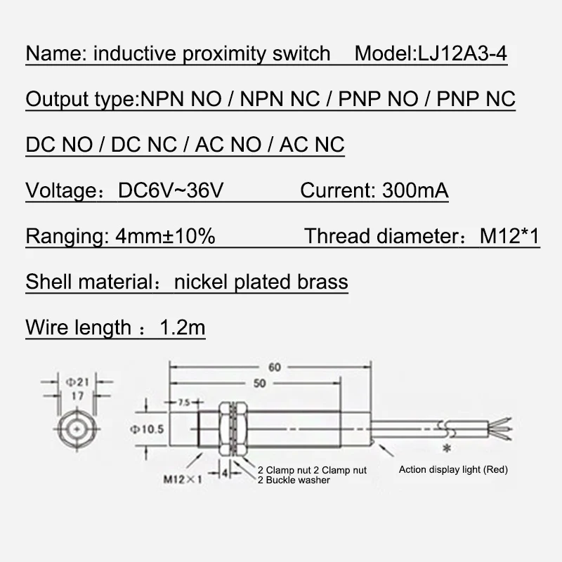 Металлоиндукционный датчик приближения NPN PNP с двумя или тремя четырьмя