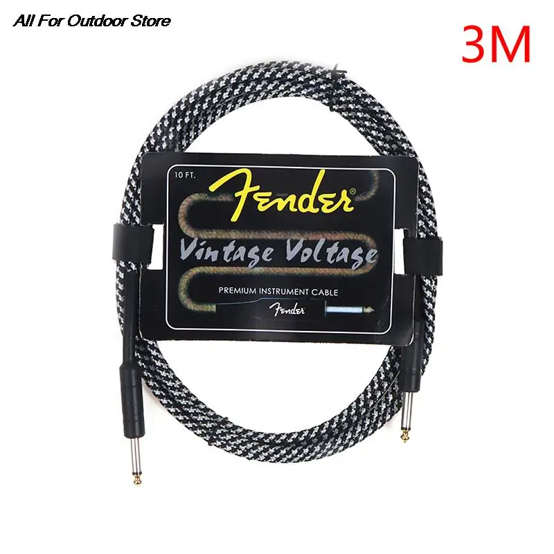 

3 Meters Fender Guitar Cable Wire Cord Jack Line Bass Electric Box Audio Cable Noise Reduction Line Color Braided Shielded Cable