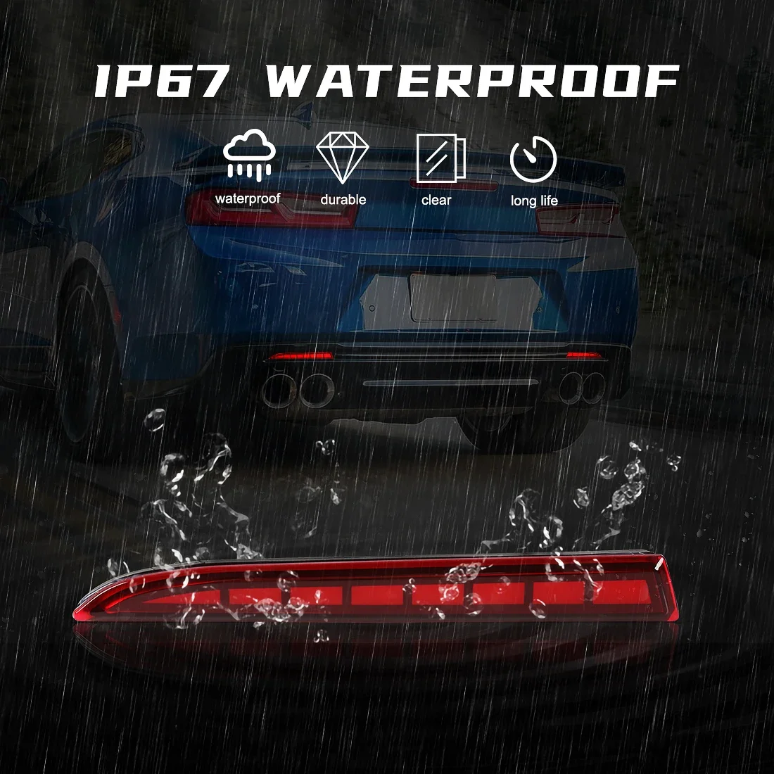 Для Chevy Chevrolet Camaro 2017 2018 2019 2020 Cadillac XT5 ATS Светодиодный отражатель заднего бампера