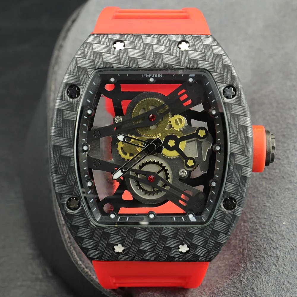 

Original Brand Tonneau Watches For Mens Fshion Classic Special Dial Hollow Movement Quartz Watch Automatic Date Sport AAA Clocks