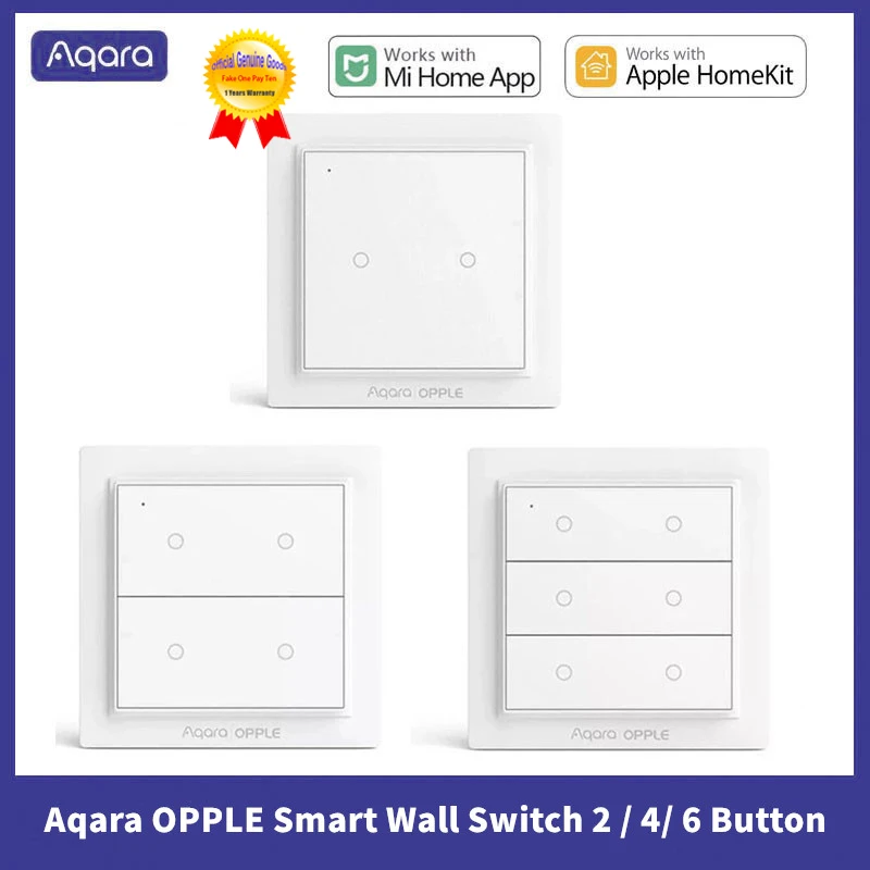 Aqara OPPLE Smart Wall Switch 2 4 6 Buttons Zigbee 3.0 APP Wireless Remote Control Light Switch For Xiaomi mi home / HomeKit