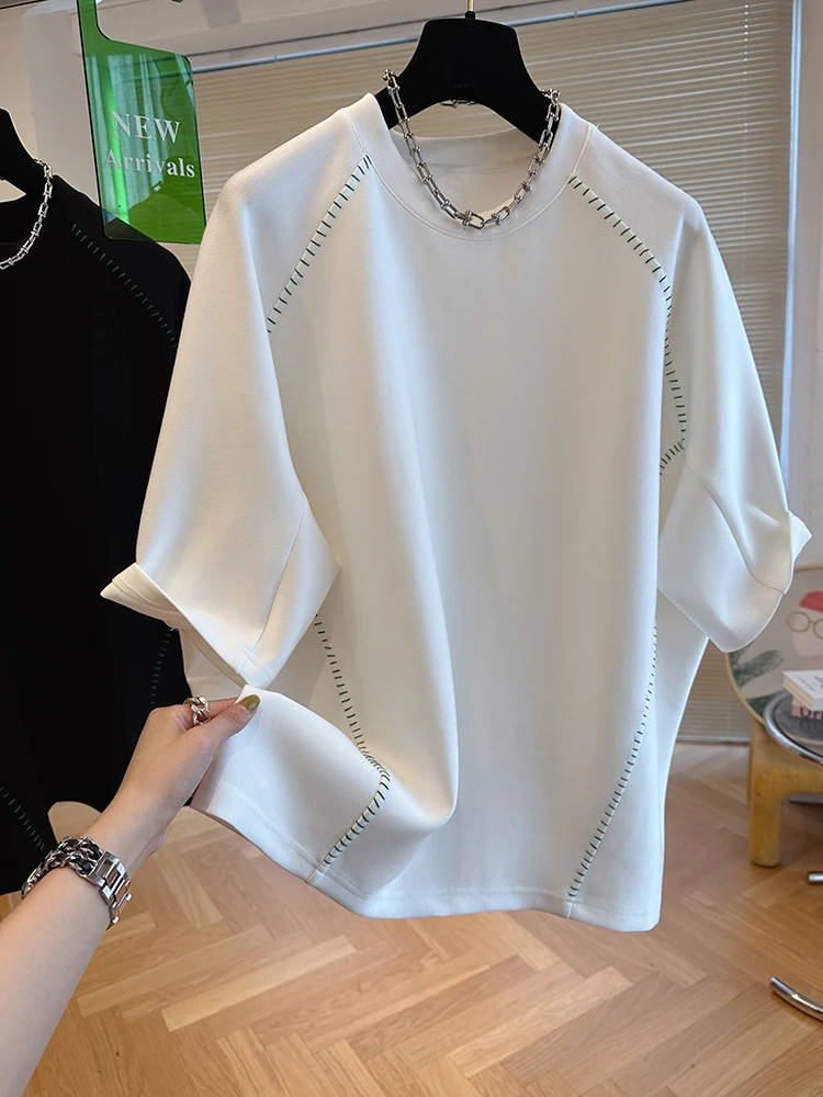 Женская летняя свободная футболка с коротким рукавом