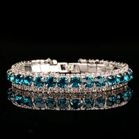 genuine 925 sterling silver sahhpire jewelry charm bracelets women pulseras de ley 925 mujer pulseira feminina blue bracelets