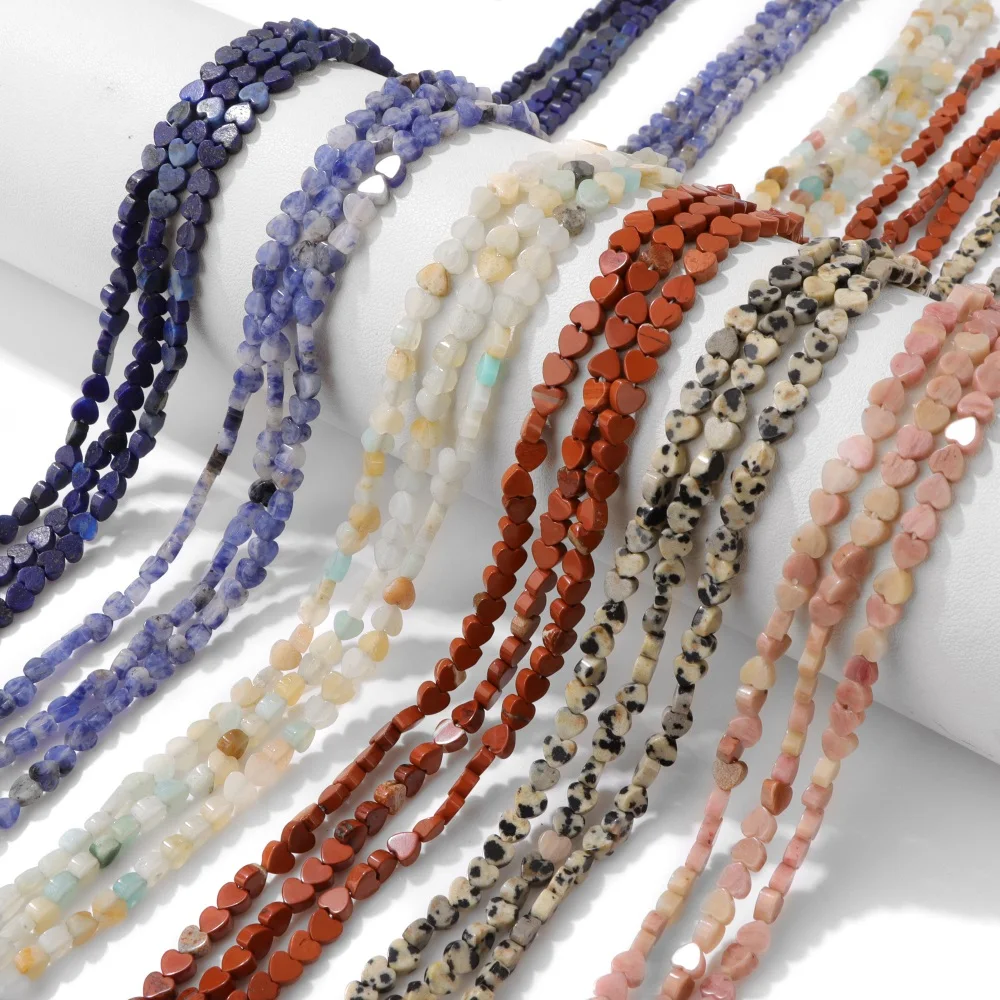 4 мм натуральные каменные бусины в форме сердца императорская бирюза амазонит