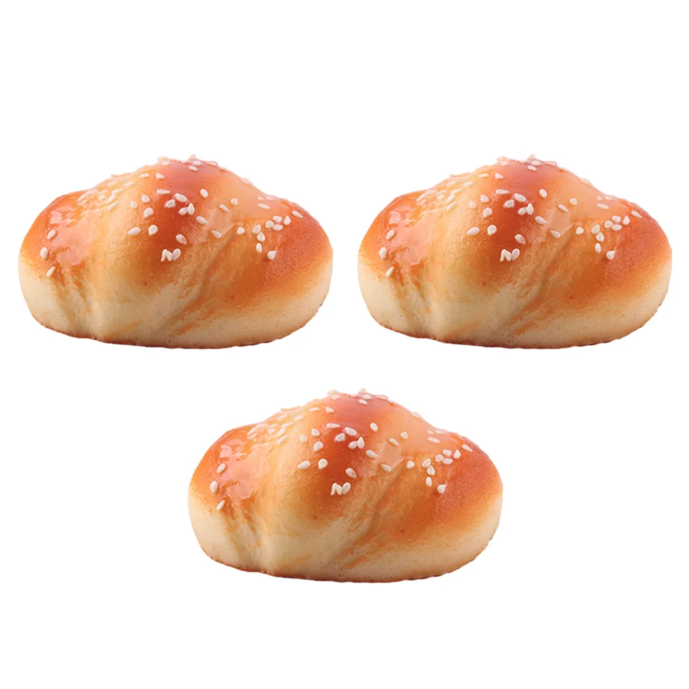 

3 Pcs Toys Kids Fake Dessert Food Display Bread Kitchen Food Model Loaf Bread Toy Fake Bread