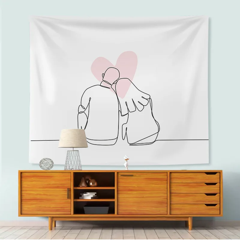 

Ins подвесная ткань абстрактная линия фон ткань спальня общежитие декоративный гобелен