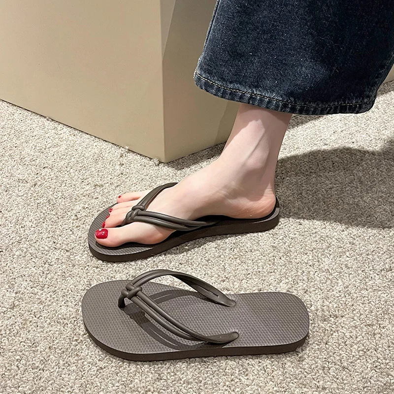 

Шлепанцы женские с круглым носком, однотонные, плоская подошва, летняя обувь, 2023