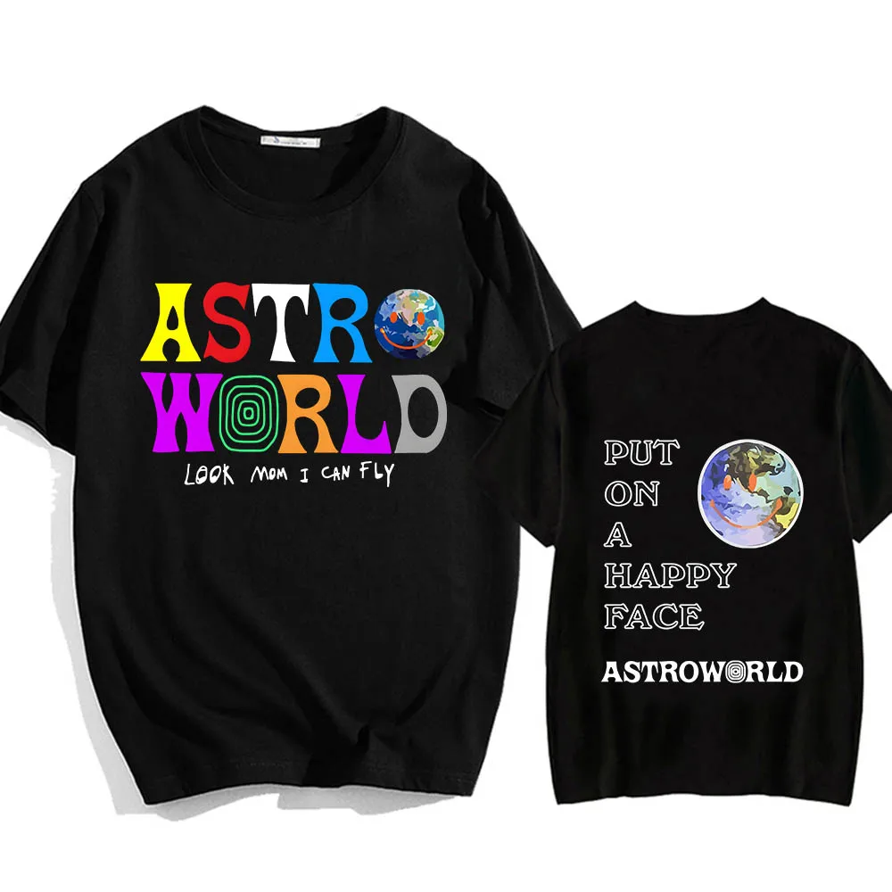 

Astroworld Tour Printed Cute Anime T-shirts Fashion Manga Tshirt 100% Cotton Aesthetic Tee-shirt High Street Men/women T-shirt