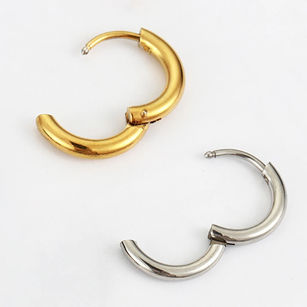 Круглые серьги-кольца из нержавеющей стали 8-20 мм 10 шт