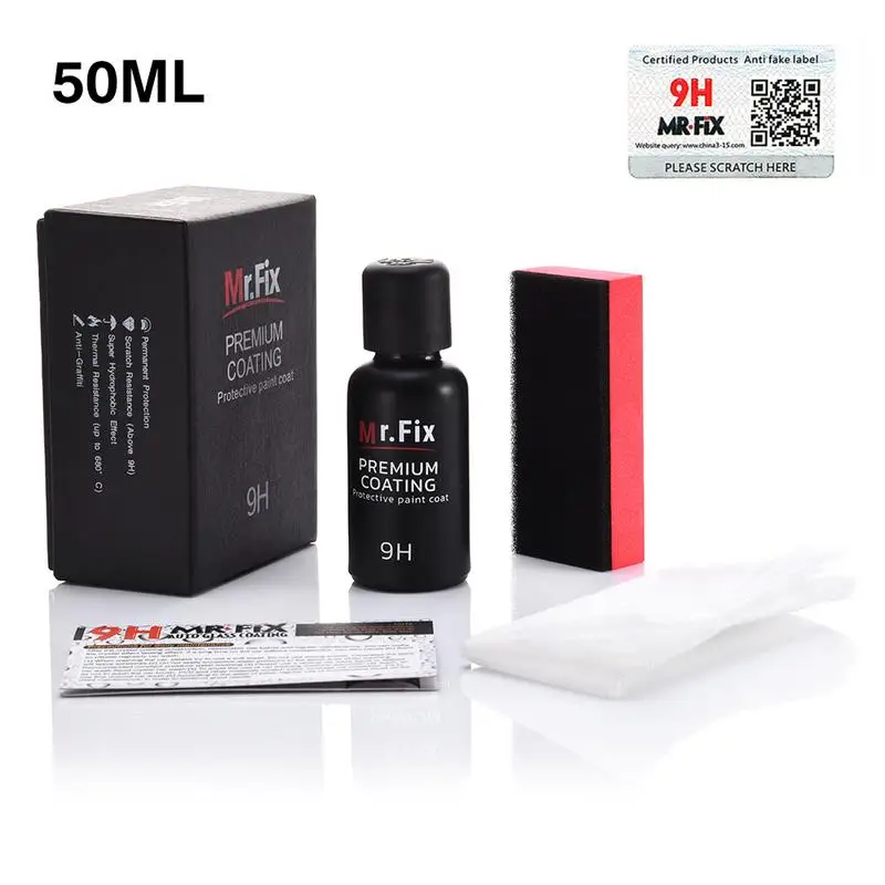 

30ML 50ML Upgraded 9H Ceramic Coat Car Polish Liquid Crystal Set High Density Car Super Hydrophobic GLass Coating
