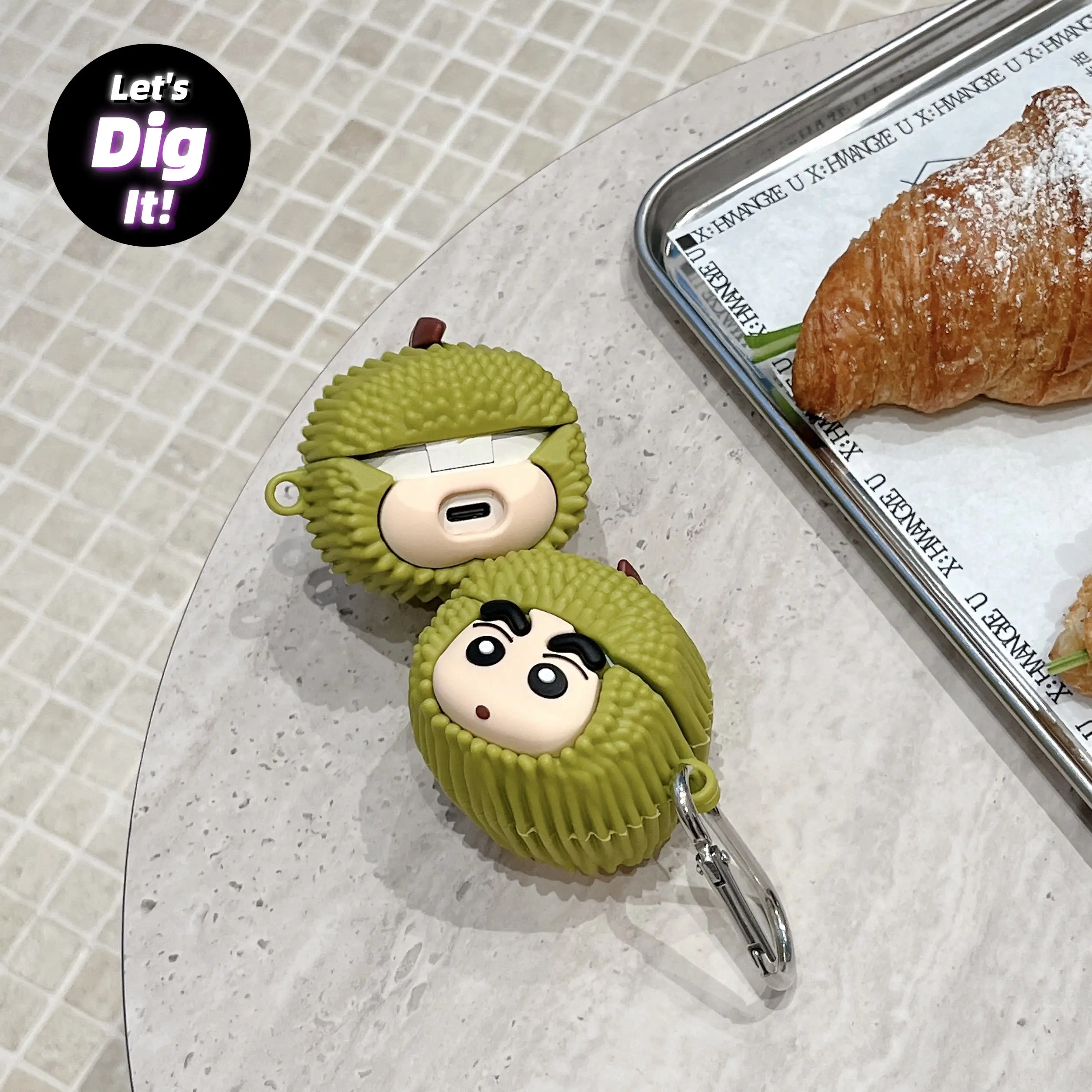 3D милый мультяшный беспроводной чехол для наушников Samsung Galaxy Buds 2 Pro FE Creativity Durian Shin