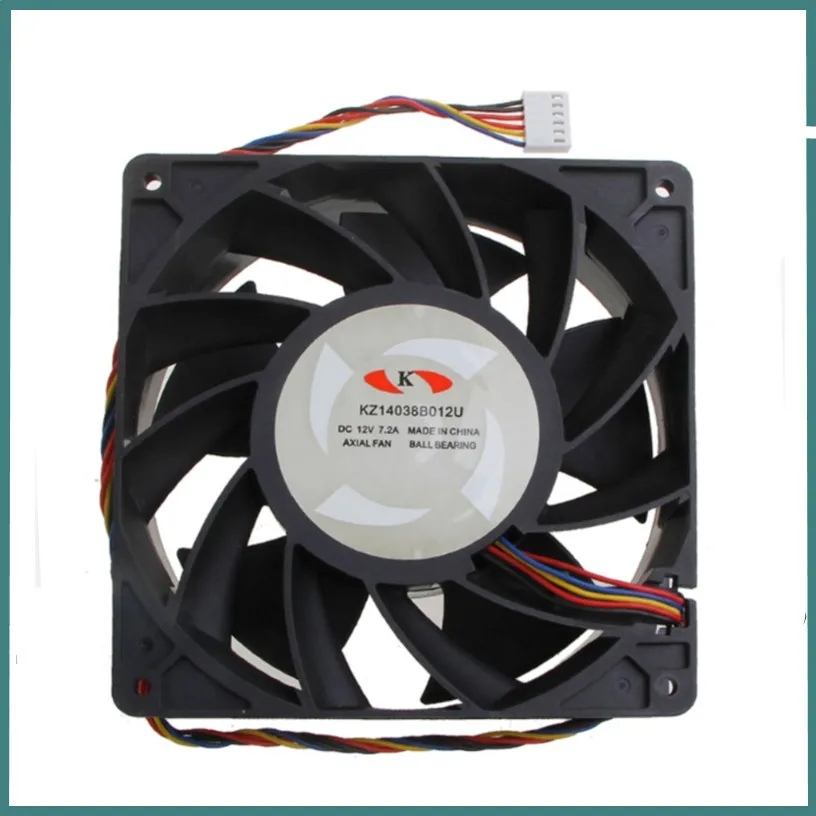 

FOR KZ14038B012U 140mm DC 12V 7.2A Cooling Fan 140x140x38mm 6-p Ball Bearing 7500 RPM 210CFM High Speed CFM CPU Cooler OOTDTY