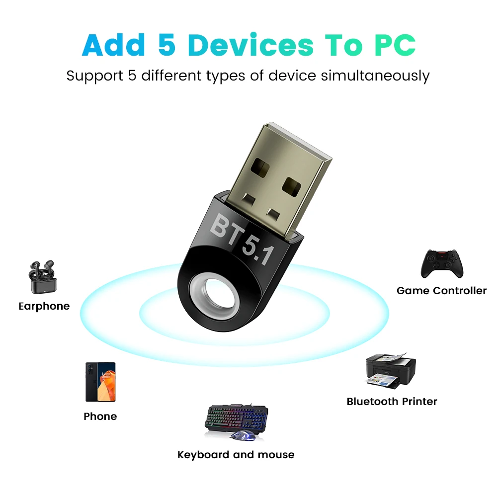 USB Bluetooth-адаптер для ПК 5 1 0 Bluetooth-ключ модуль ключ приемник BT передатчик Aptx аудио