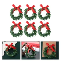 6pcs christmas wreath bell bow knot shaped xmas tree hanging ornament decorative hanging wreath christmas hanger pendant for
