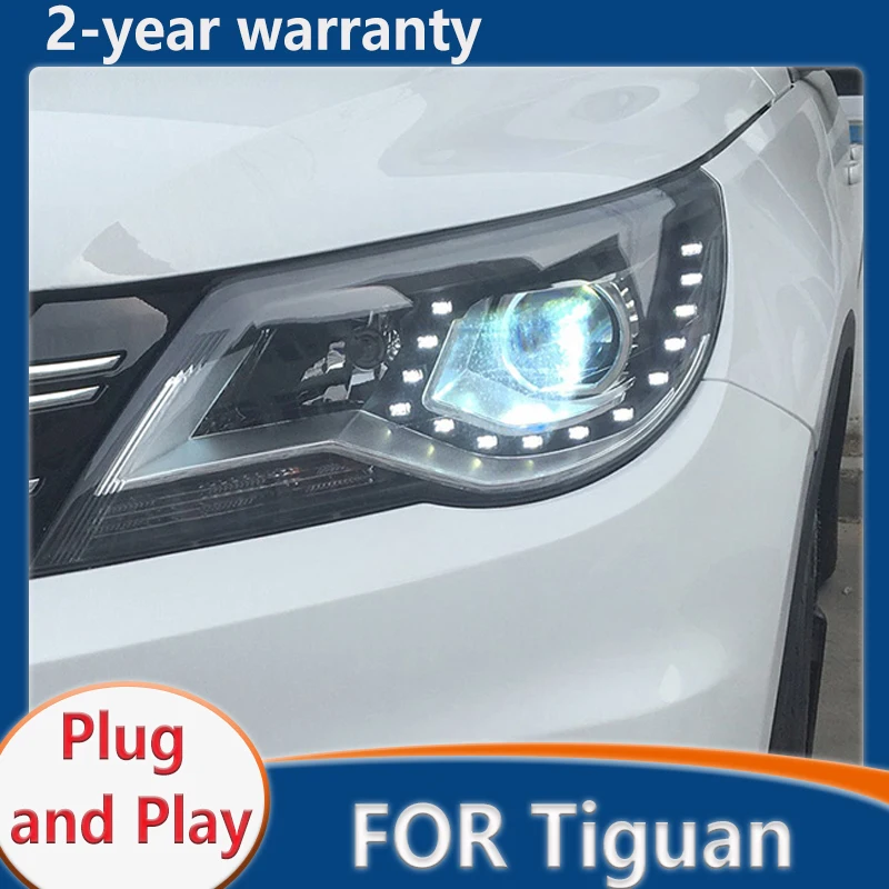 

Head Lamp For VW Tiguan Headlights 2010 2011 2012 LED Headlight LED DRL Hid Angel Eye Bi Xenon Beam Accessories