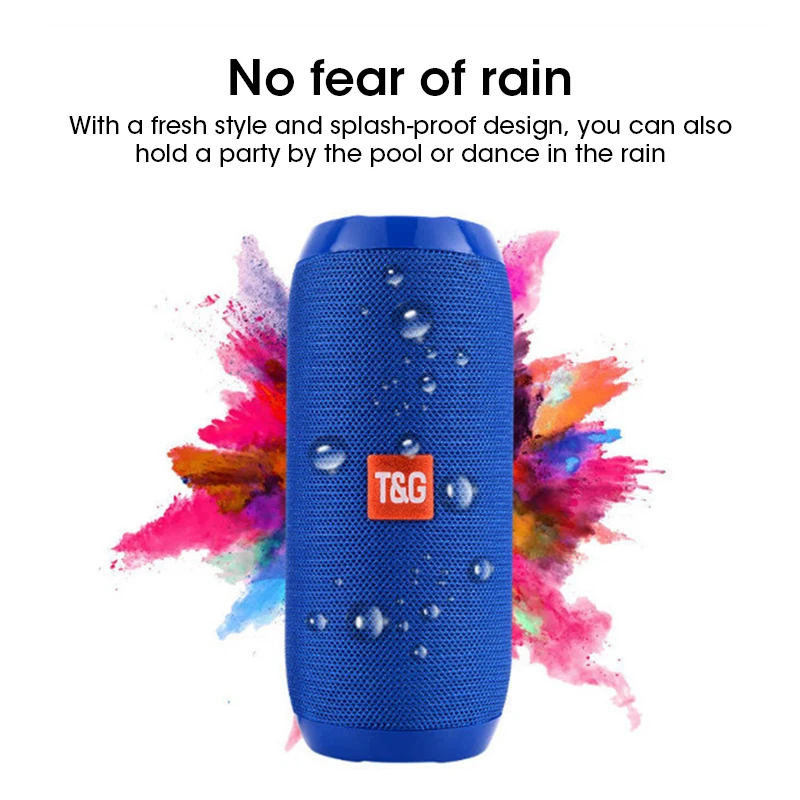 TG117 Bluetooth Speaker Portable Wireless Column Waterproof HIFI Sound Quality Stereo Subwoofer Loudspeaker Support FM RadioTF |