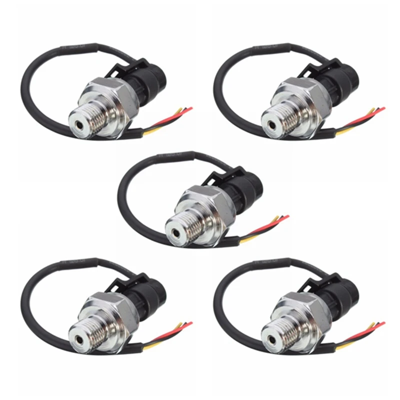 5X Pressure Transducer Sensor 5V 0-1.2Mpa Oil Fuel For Gas Water Air