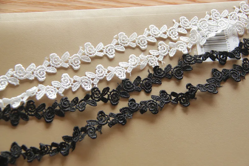 Водорастворимая кружевная лента с цветочной вышивкой ткань для шитья одежды