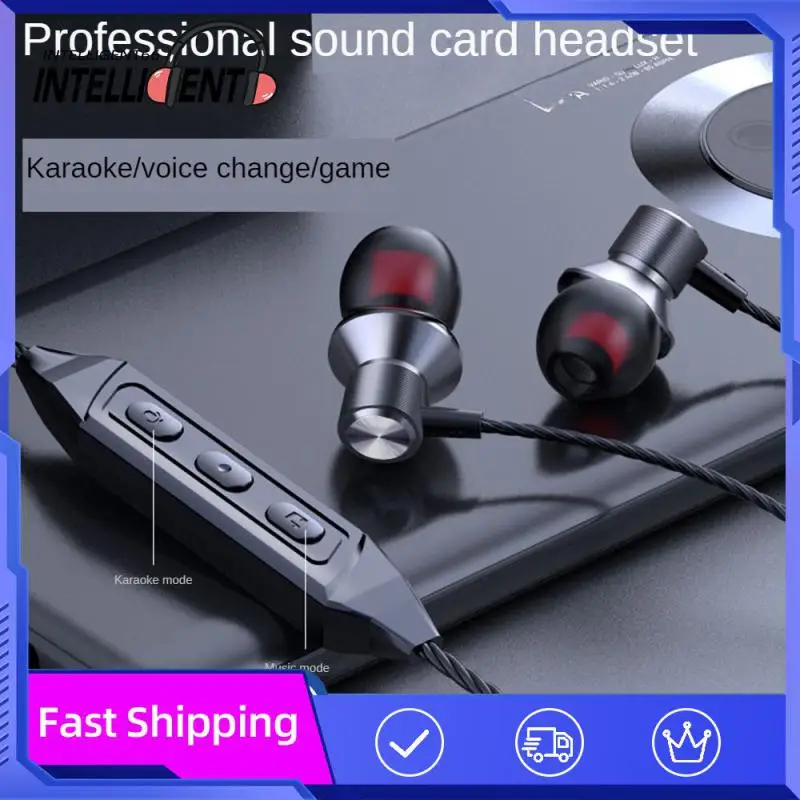 

Водонепроницаемые наушники, плоская звуковая карта 16q, прямая трансляция, сабвуфер, Hi-Fi бас, преобразователь голоса для караоке, высокоточная гарнитура