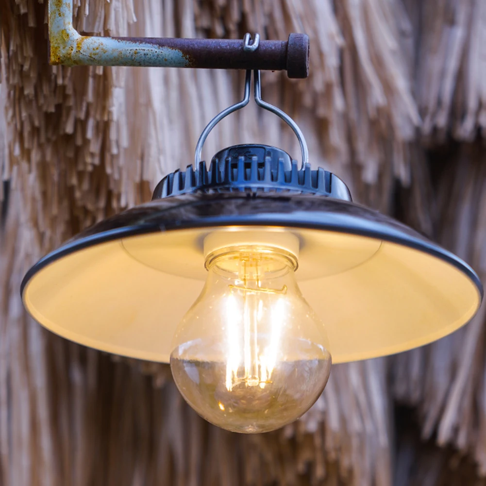 

Retro Lantern Camping Light with Hook Hanging Lantern Tent Lamp Type-c Charging Outdoor Garden Decoration Camping Lighting