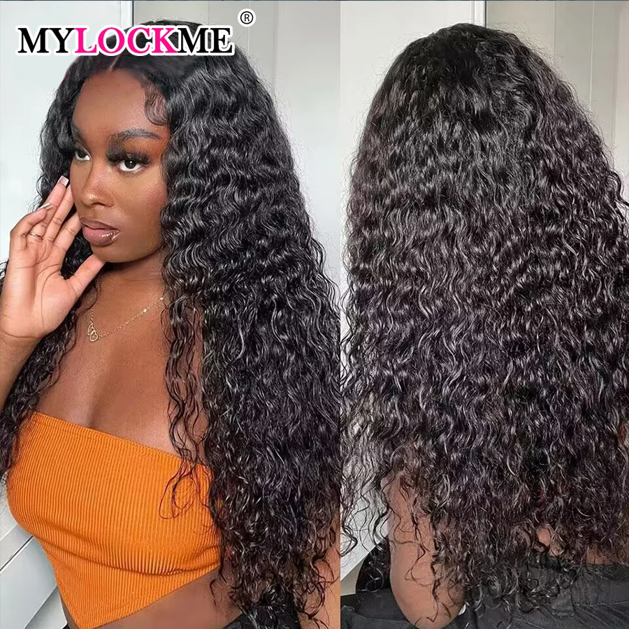 

Парик с глубокой волной на сетке, фронтальный парик, HD вьющиеся человеческие волосы, парики для чернокожих женщин, 34 дюйма, волнистый, полный парик 13x4 на сетке, фронтальный парик MYLOCKME