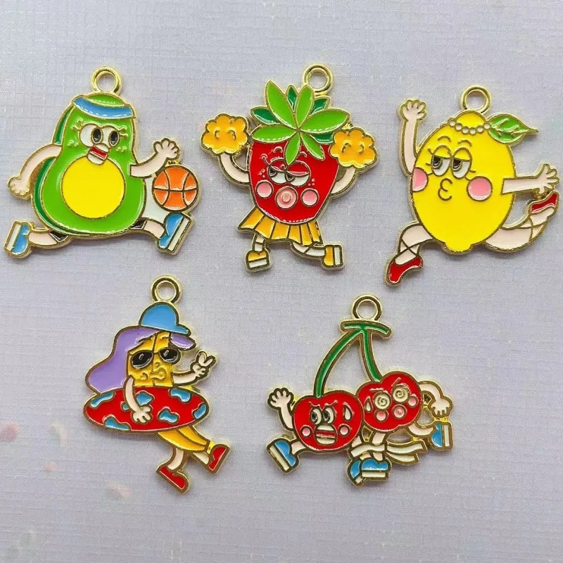 

10 шт., эмалевые серьги-подвески в виде фруктов, груши, банана