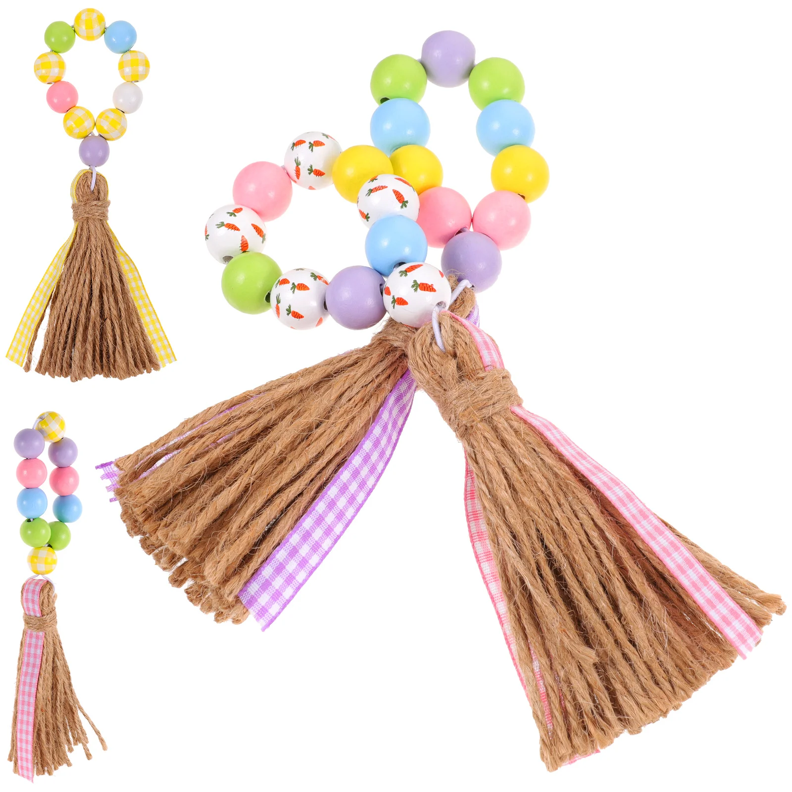 

4pcs Natural Napkin Buckles Farmhouse Wooden Beads Home Table Napkin Decor