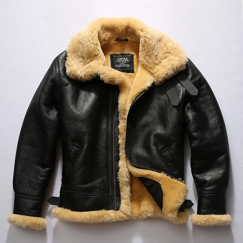 

Chaqueta High quality Wool Man Jacket Winter Gunuine Sheepskin Fur Leather Jackets Shearing for Men Coat Clothing Real Sheep
