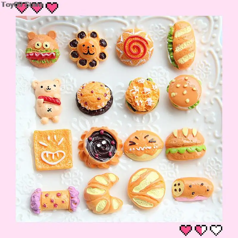 

Random 3/5Pcs/lot Doll house decorative mini simulation bread dessert model shooting scene props
