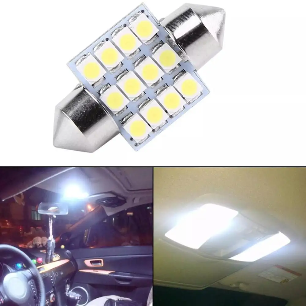 

Dc 12V Car LED Bulbs 31mm 12smd 1210 3528 nterior Lamp Interior Reading Lights Plate lamps Bulb Dropshipping