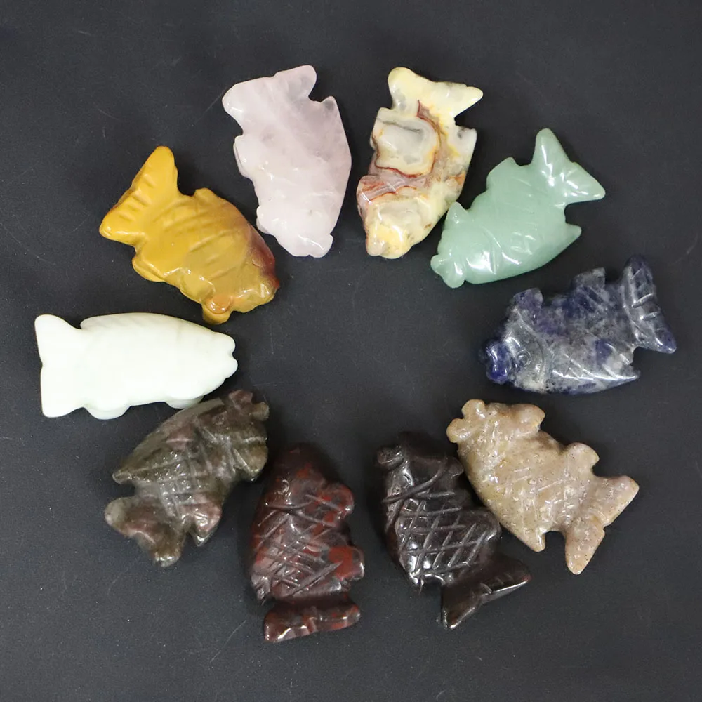 

Натуральный драгоценный камень, искусственное украшение, резьба, Исцеляющие кристаллы, статуэтки животных, украшение для дома, 6 шт., оптовая продажа