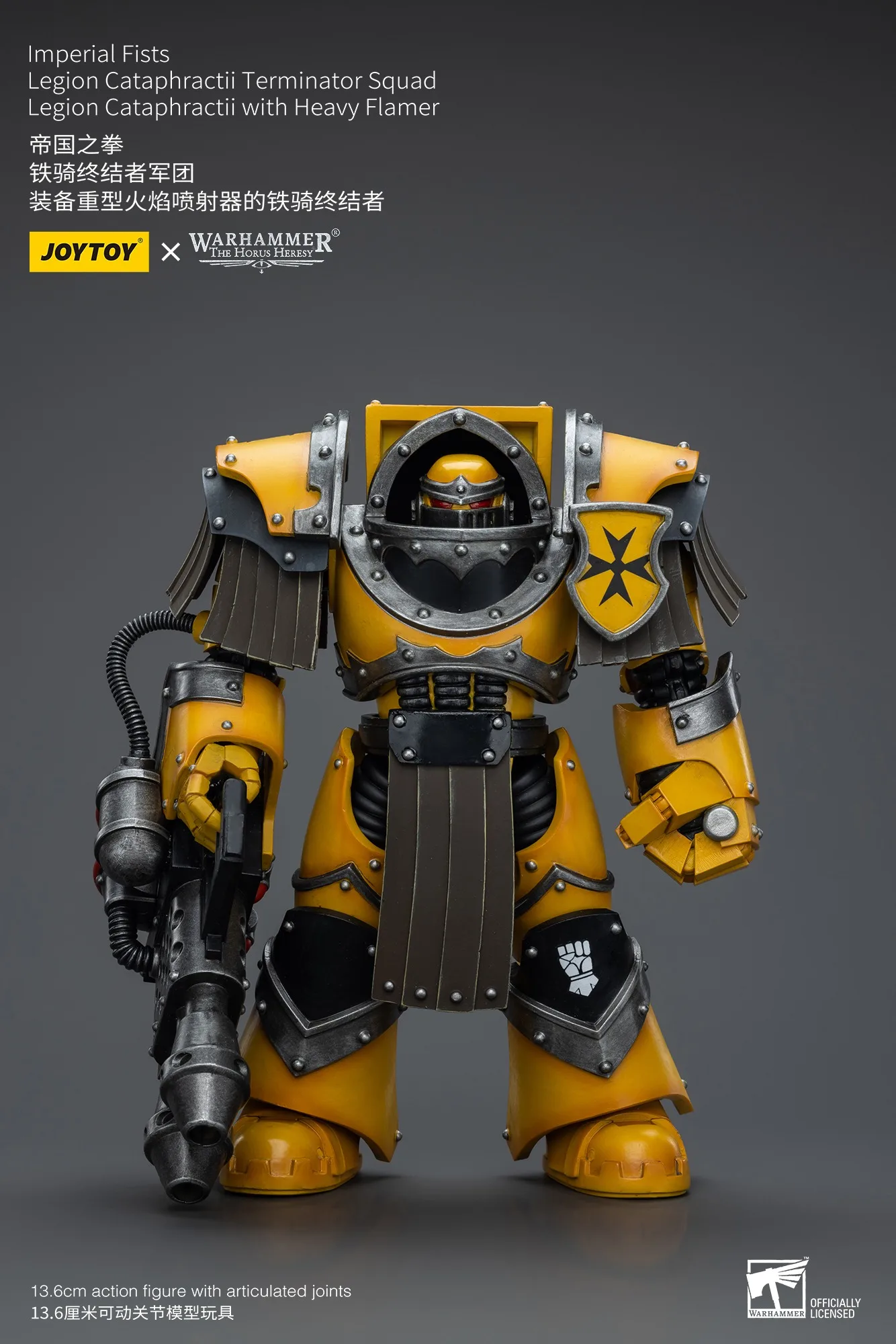 Фото JOYTOY Warhammer 1/18 фигурки императорских кулаков легион катафологии сержант с тяжелым пламенем фигурка модель игрушка подарки для мальчика №2