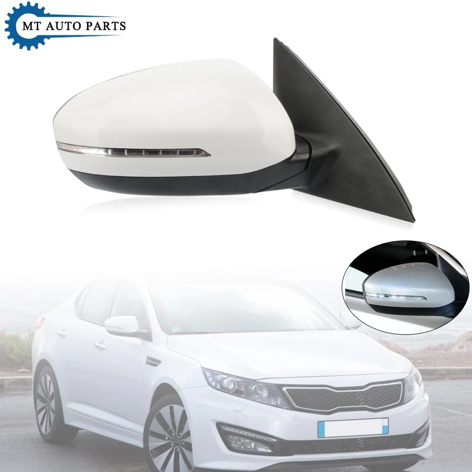 MTAP Auto Outer Rearview Back Up Wing Mirror Assy Turn Signal Lamp Electromic Folding Unpainted For KIA Optima K5 2011-2015