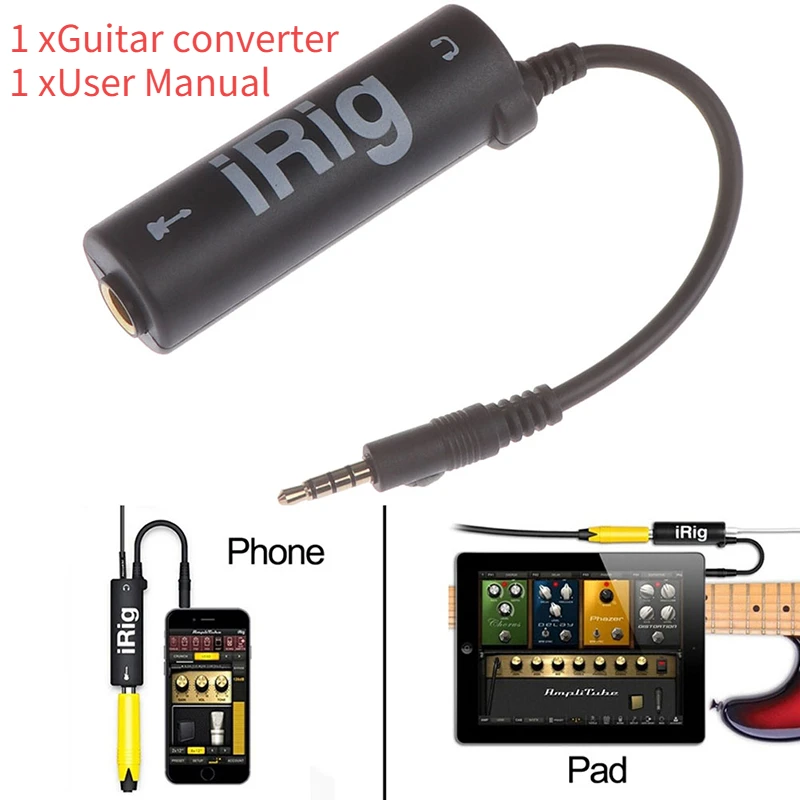 

Guitar Interface I-Rig Converter Replacement Guitar For Phone Guitar Audio Interface Guitar Tuner Guitar Line Irig Converter